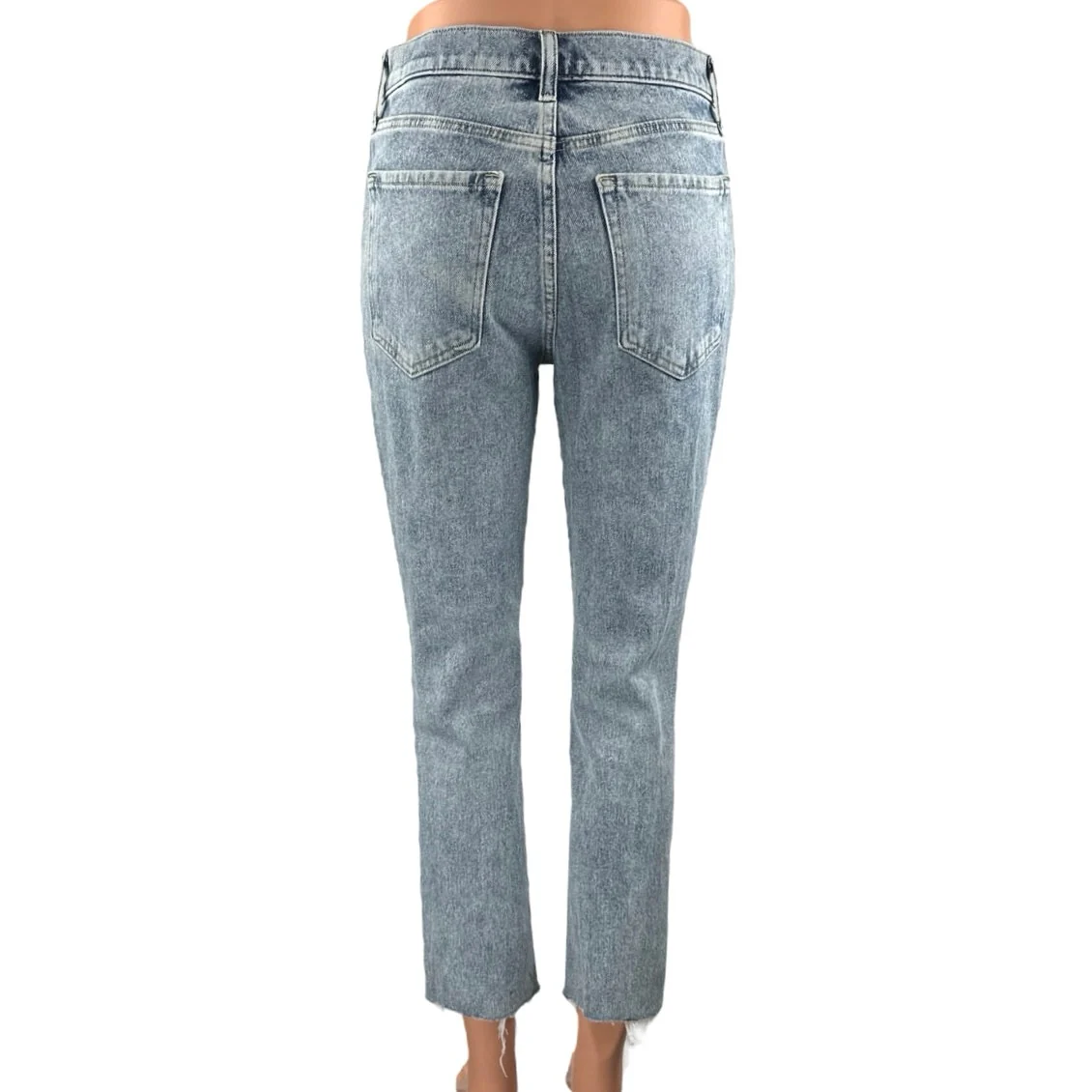 Banana Republic Women's Blue Light Wash Distressed Slim Straight Denim Jeans 26 - Image 3