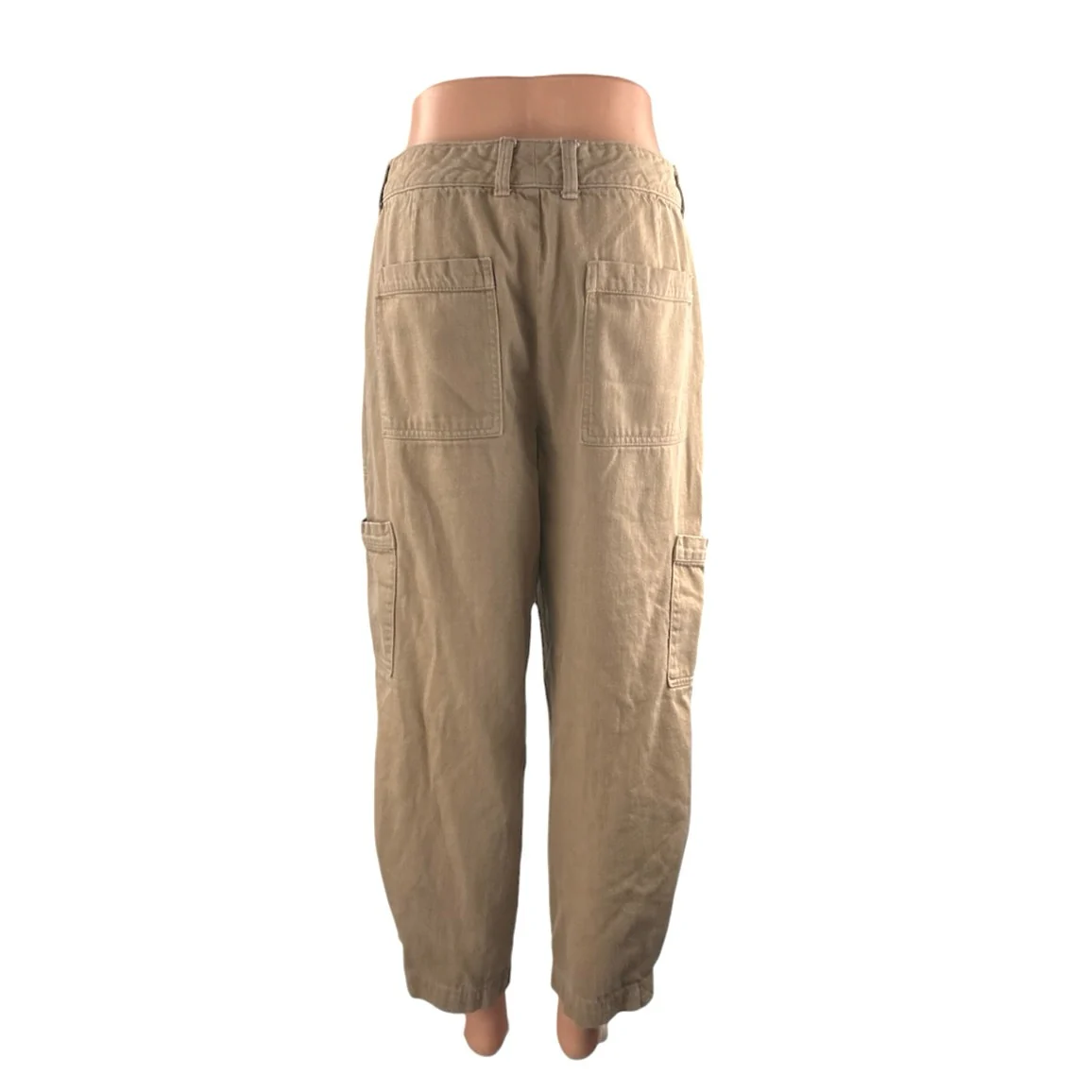 Banana Republic Womens Brown High Rise Barrel Wide Leg Cargo Denim Jeans Pants 4 - Image 3