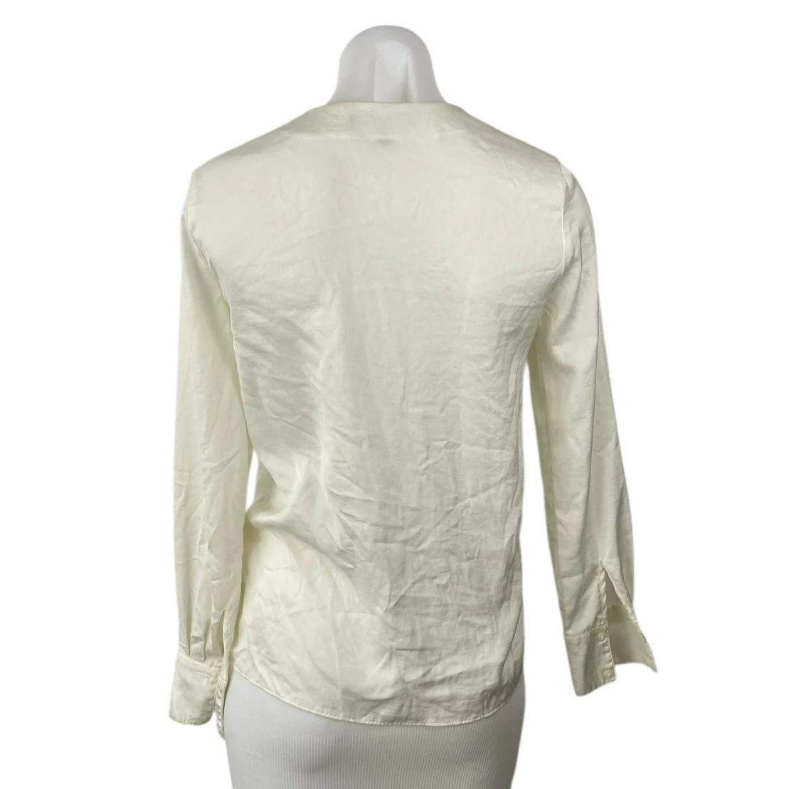 Banana Republic Women's Cream White V-Neck Long Sleeve Shirt Blouse Top Size XXS - Image 2
