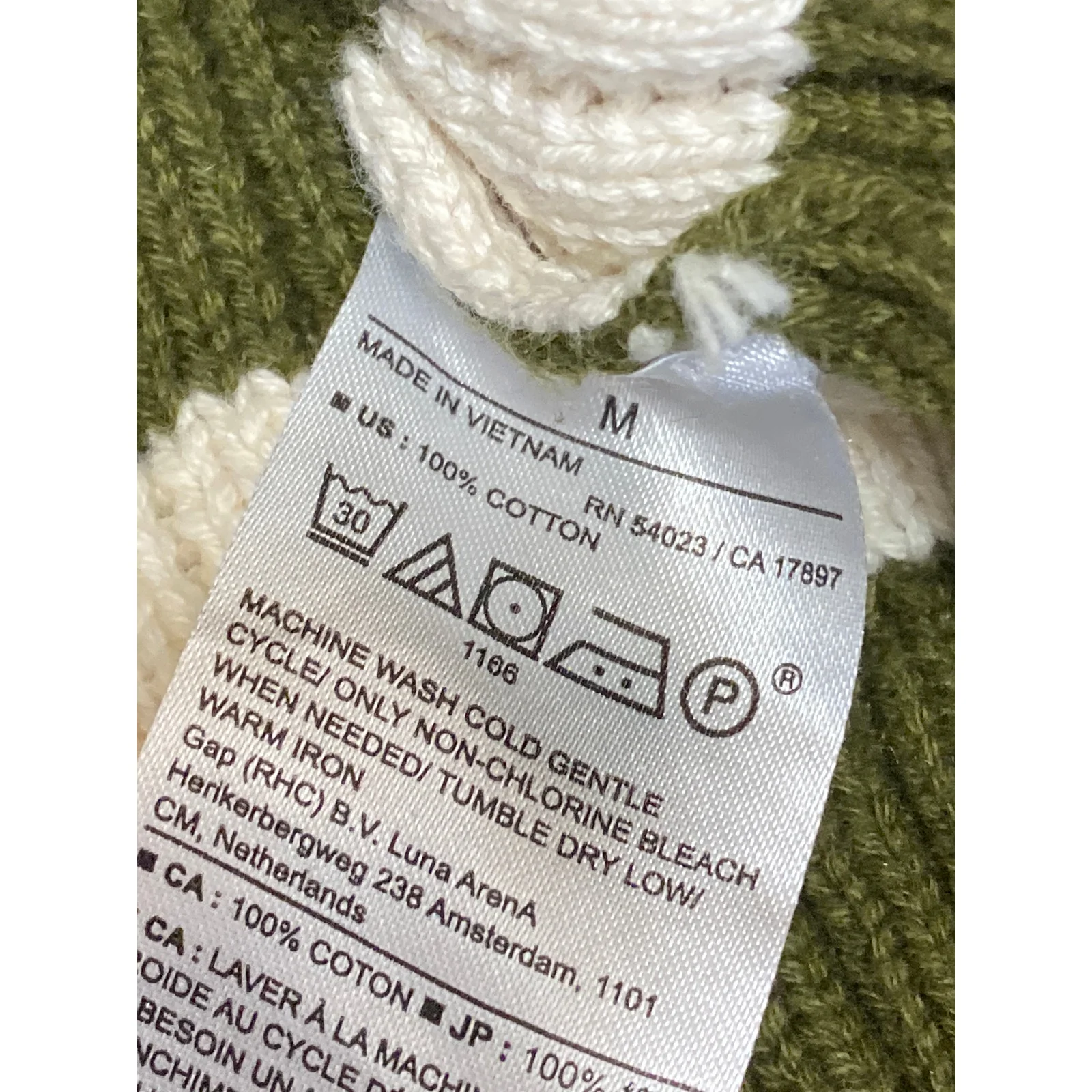 Banana Republic Women's Green White Striped Rib Knit Long Sleeve Sweater Top M - Image 4