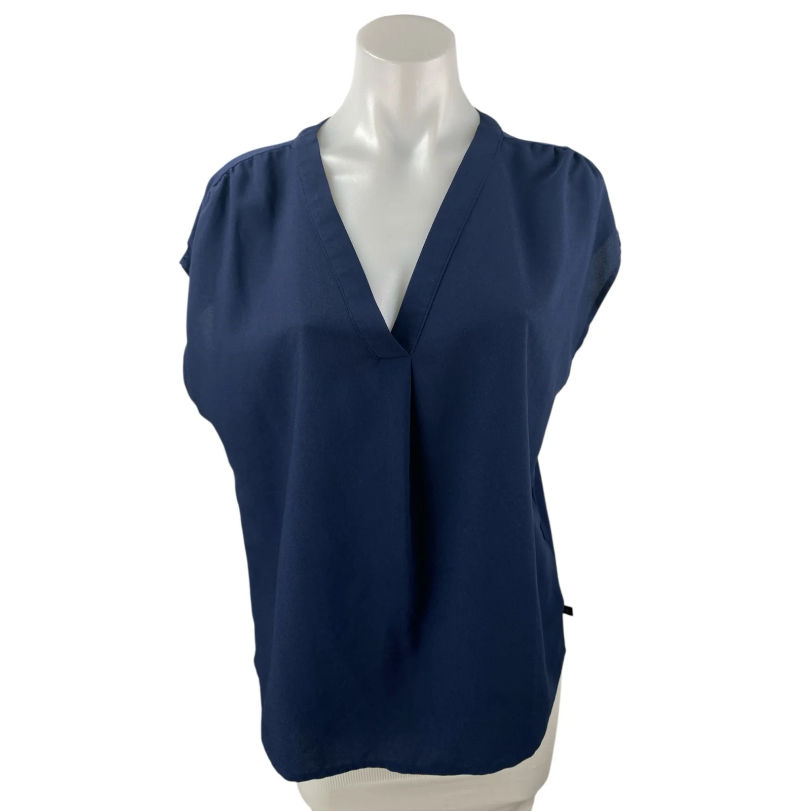 Banana Republic Women's Navy Blue Drop Sleeve V Neck Shirt Blouse Top Size M