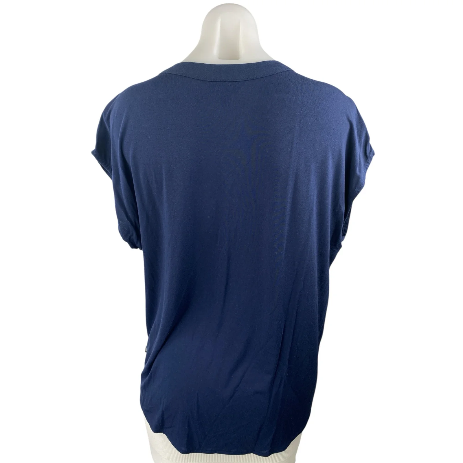 Banana Republic Women's Navy Blue Drop Sleeve V Neck Shirt Blouse Top Size M - Image 2