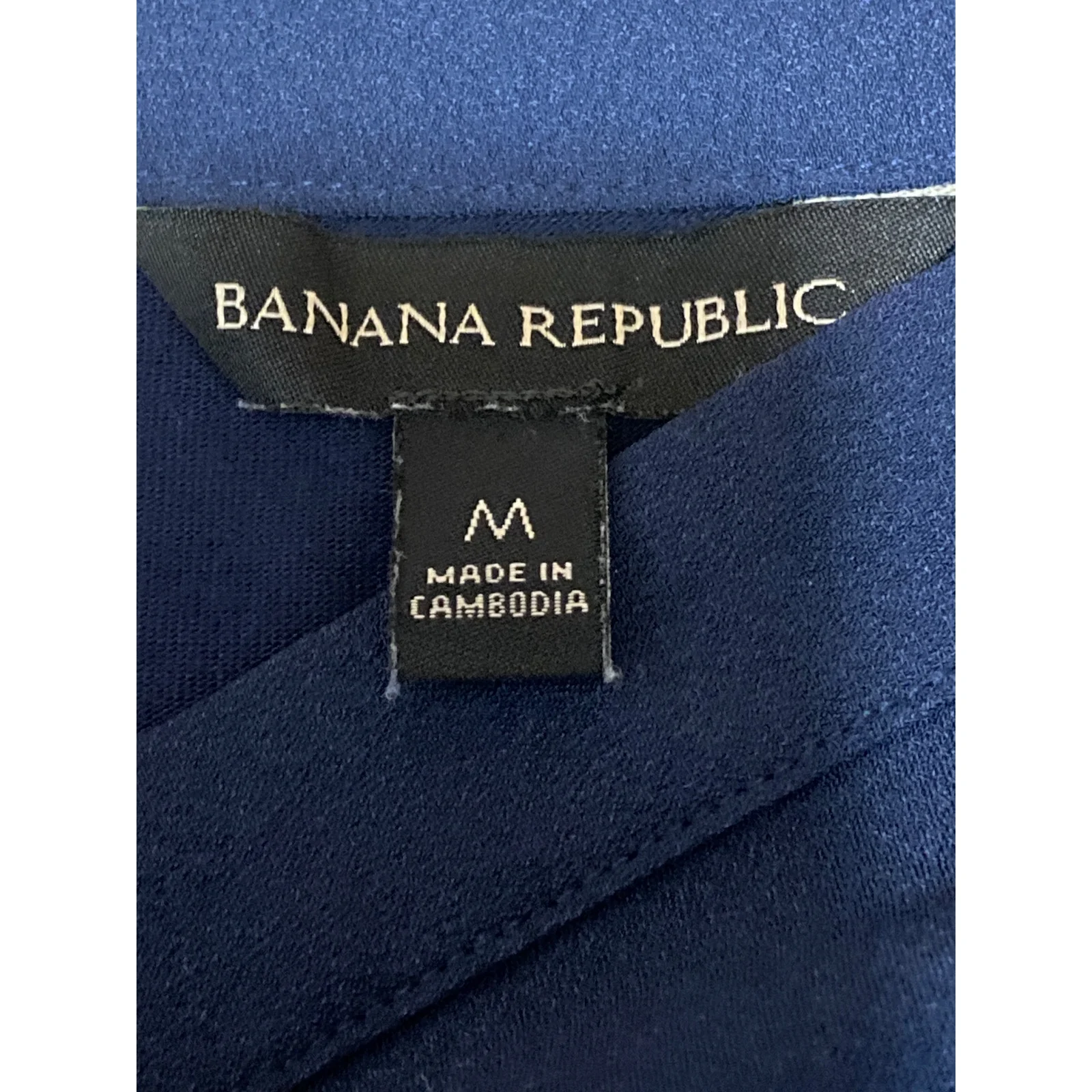 Banana Republic Women's Navy Blue Drop Sleeve V Neck Shirt Blouse Top Size M - Image 3