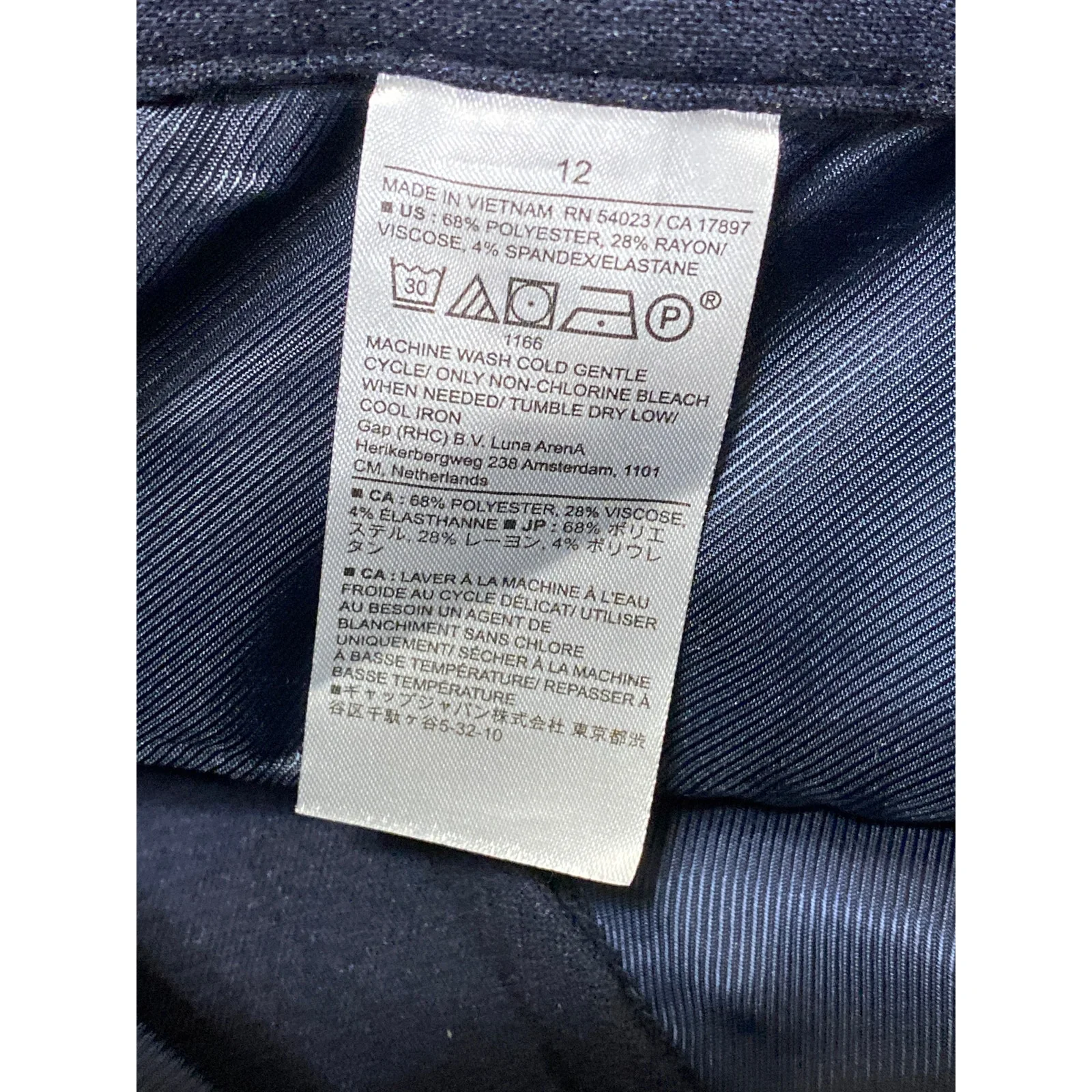Banana Republic Womens Navy Blue High Rise Straight Trousers Dress Pants Size 12 - Image 4