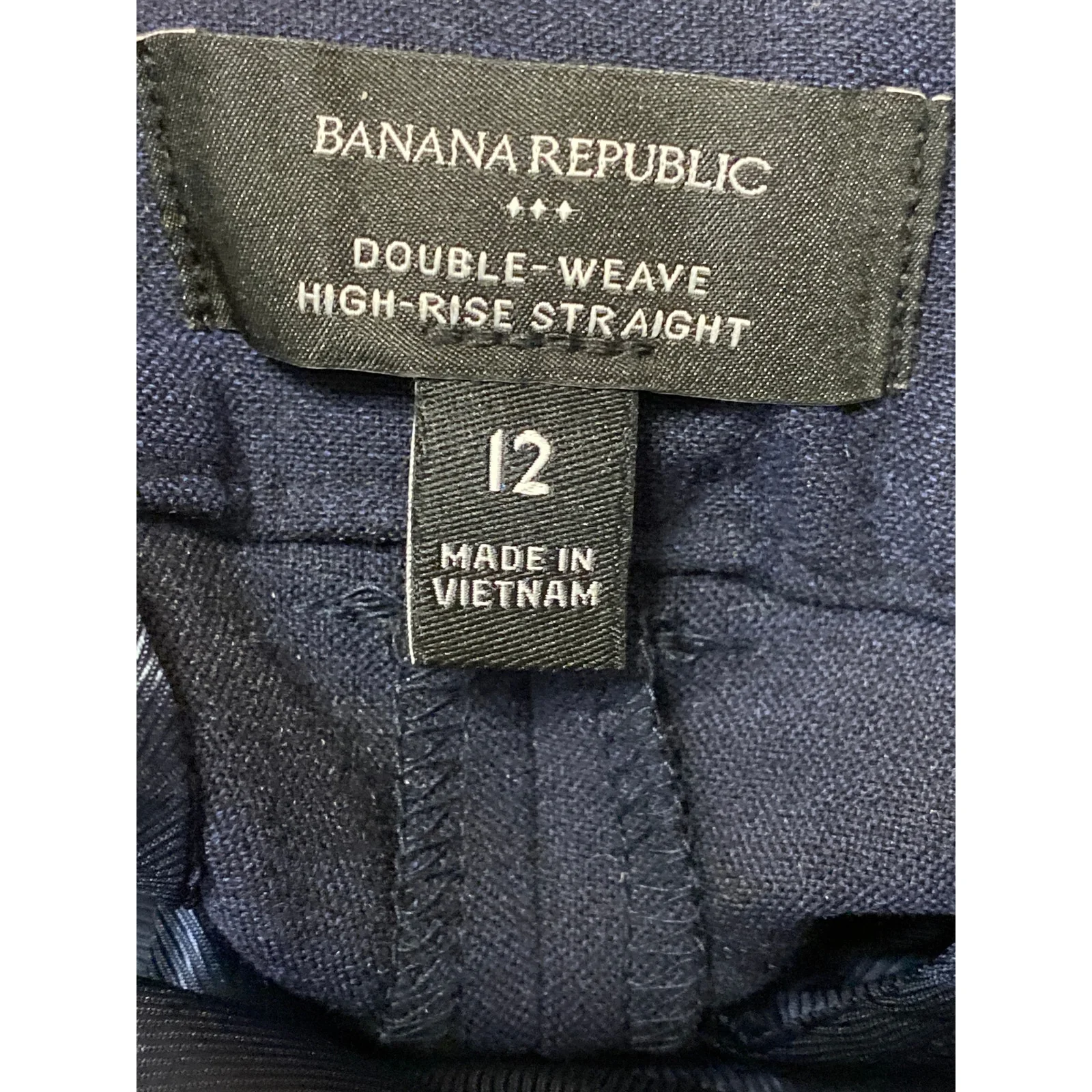 Banana Republic Womens Navy Blue High Rise Straight Trousers Dress Pants Size 12 - Image 5