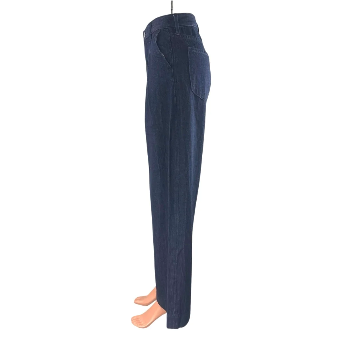 Banana Republic Womens Navy Blue High Rise Wide Leg Baggy Trousers Pants Size 24 - Image 2