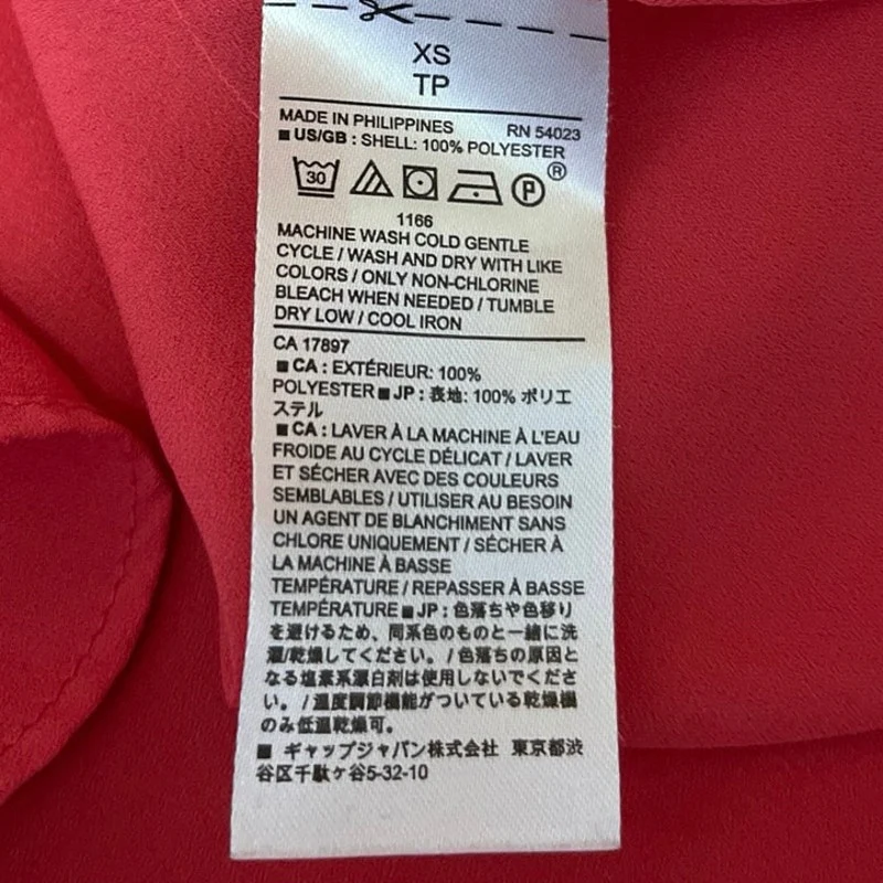 Banana Republic Women's Red Pink Short Sleeve Crew Neck Casual Blouse Top Sz XS - Image 4