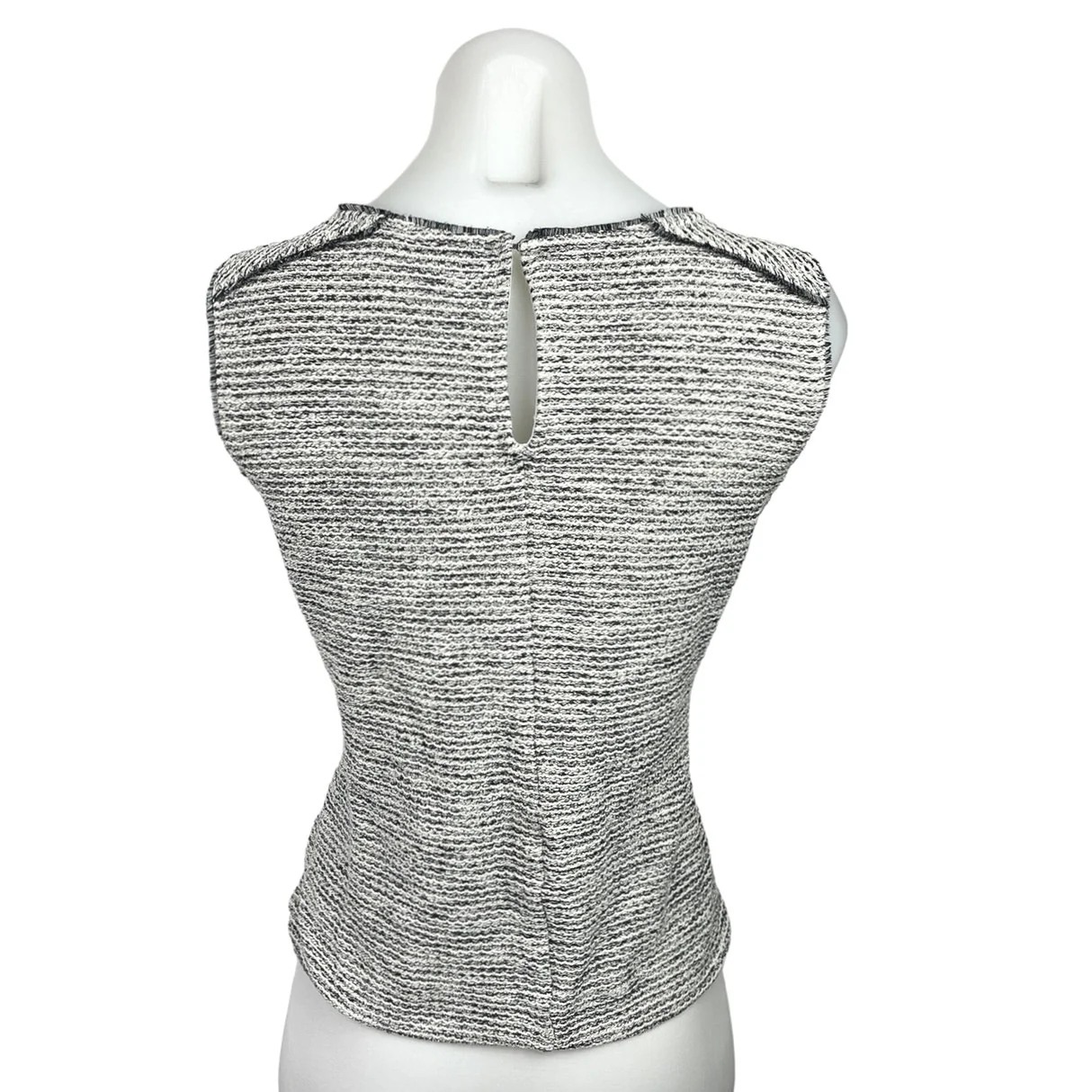 Banana Republic Women's Tweed Texture Gray Fringe Sleeveless Tank Top Size M - Image 2