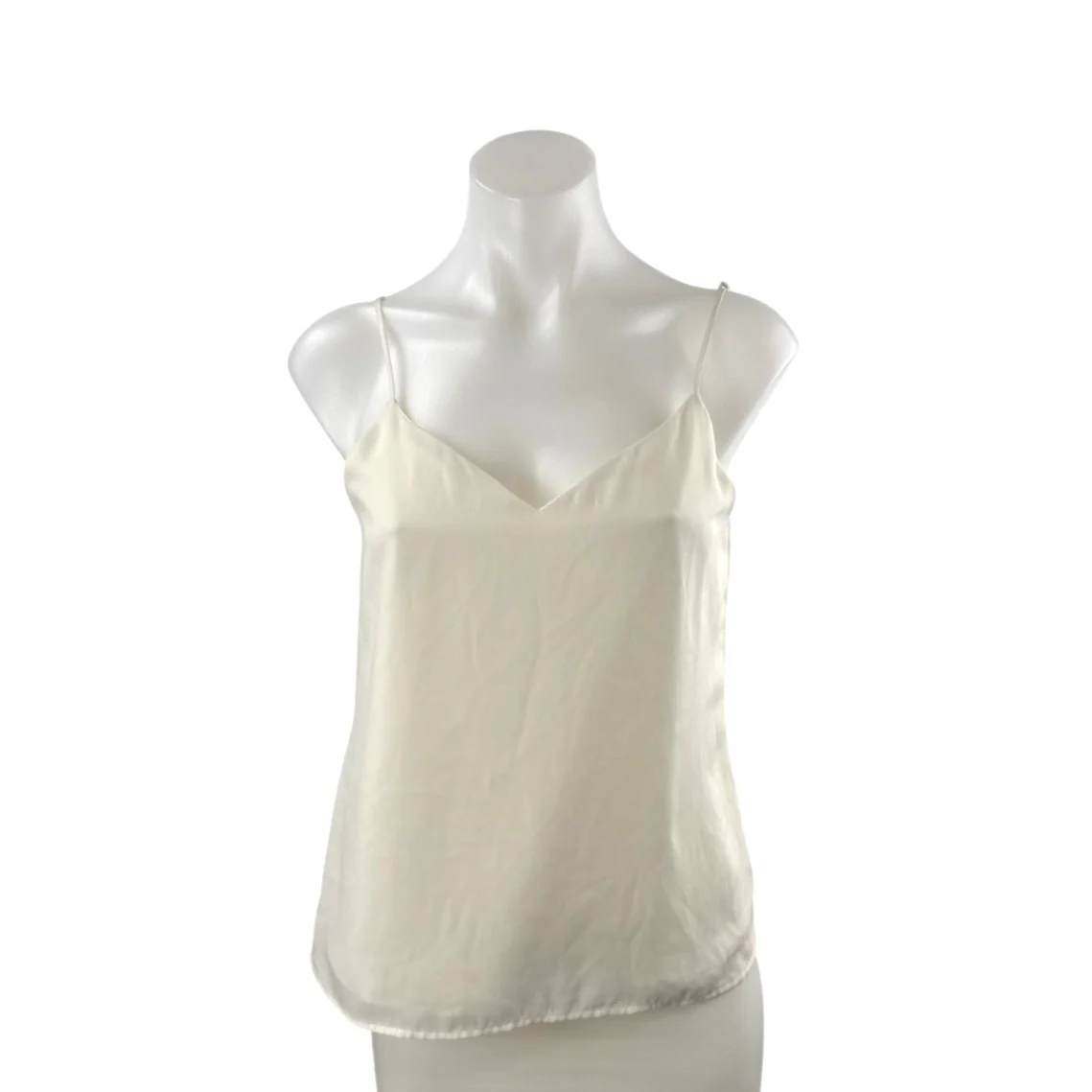 Banana Republic Women's White Satin Sleeveless V Neck Cami Camisole Tank Top XS