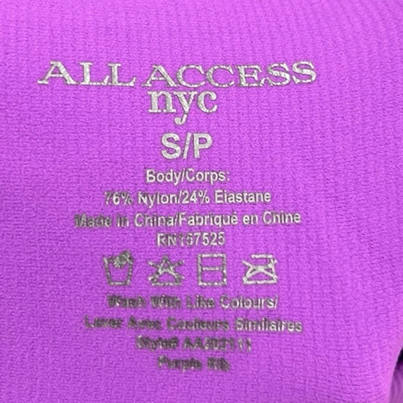 Bandier x All Access Purple Active Yoga Racerback Sports Bra & Leggings Set Sz S - Image 7