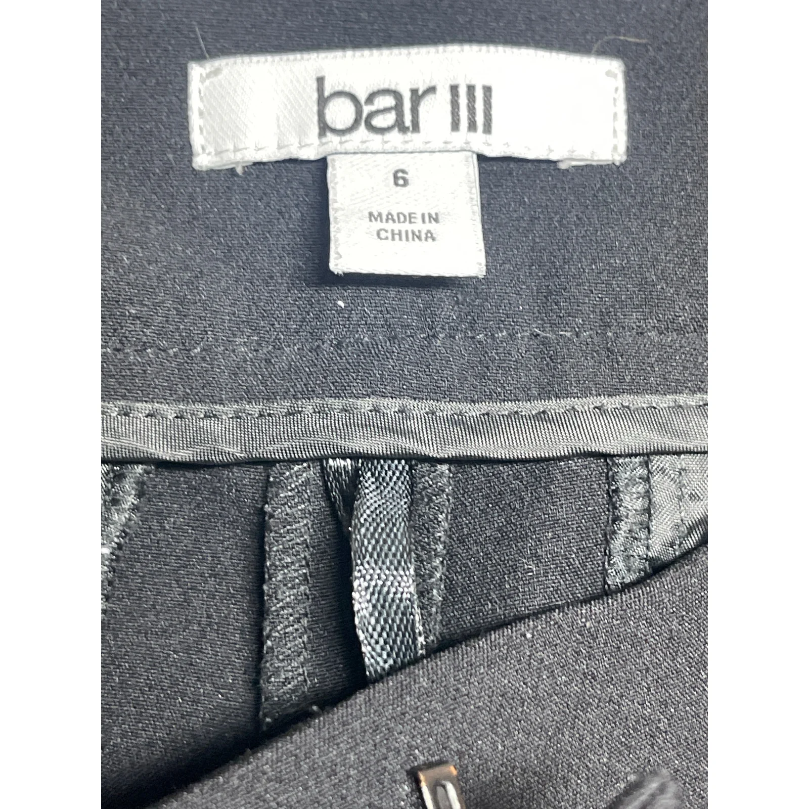 Bar III Women's Black Pleated High Rise Cropped Tapered Trousers Dress Pants 6 - Image 3