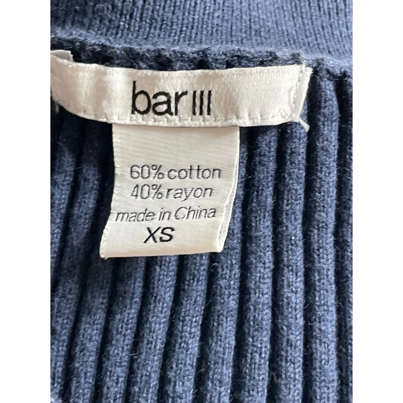Bar III Women's Blue Ribbed Knit Long Bell Sleeve Midi Sweater Bodycon Dress XS - Image 5