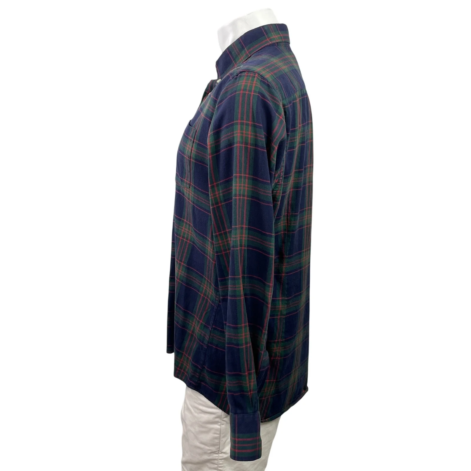 Barbour Tailored Mens Green Plaid Checkered Long Sleeve Button Down Shirt Top XL - Image 2