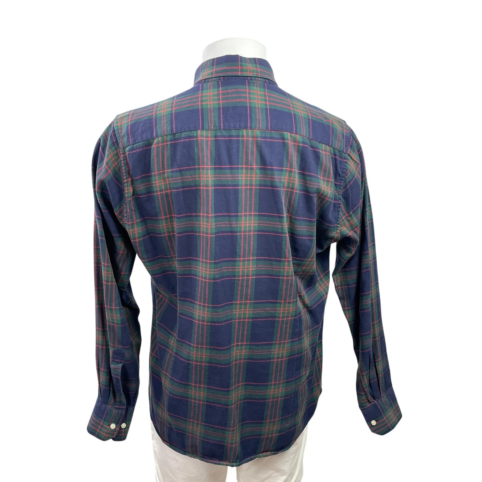 Barbour Tailored Mens Green Plaid Checkered Long Sleeve Button Down Shirt Top XL - Image 3