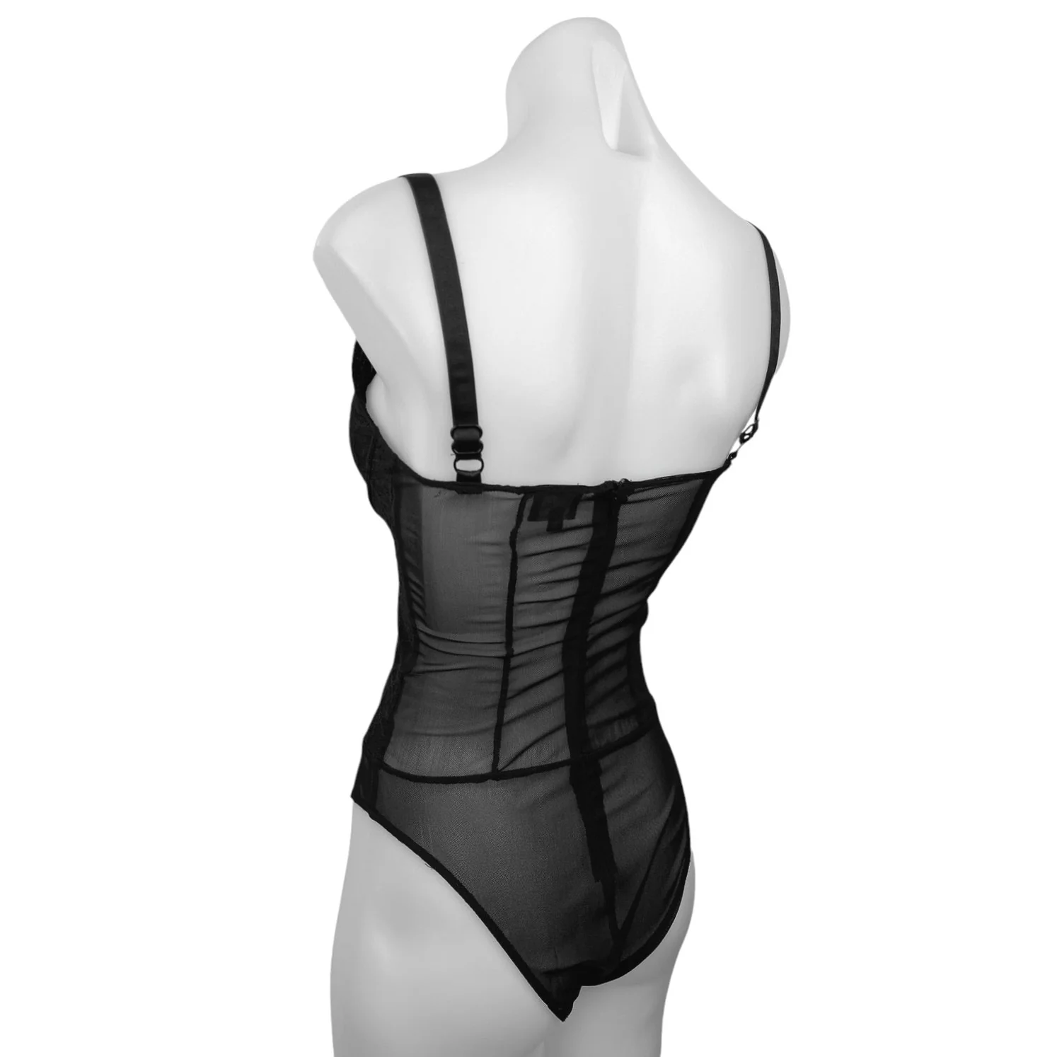 Bardot Essie Black Lace Mesh Sleeveless V-Neck Underwire Cups Bodysuit Size XXS - Image 2