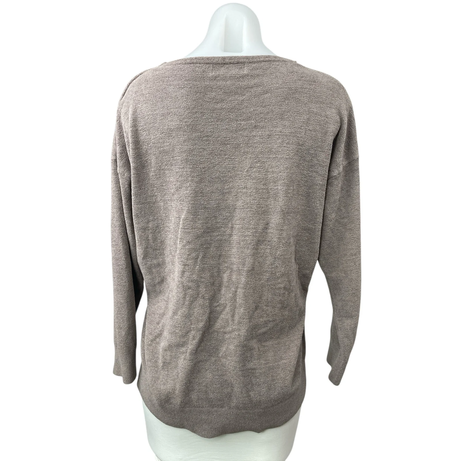 Barefoot Dreams Cozychic Ultra Lite Women's Gray Knit V Neck Sweater Top Size S - Image 2
