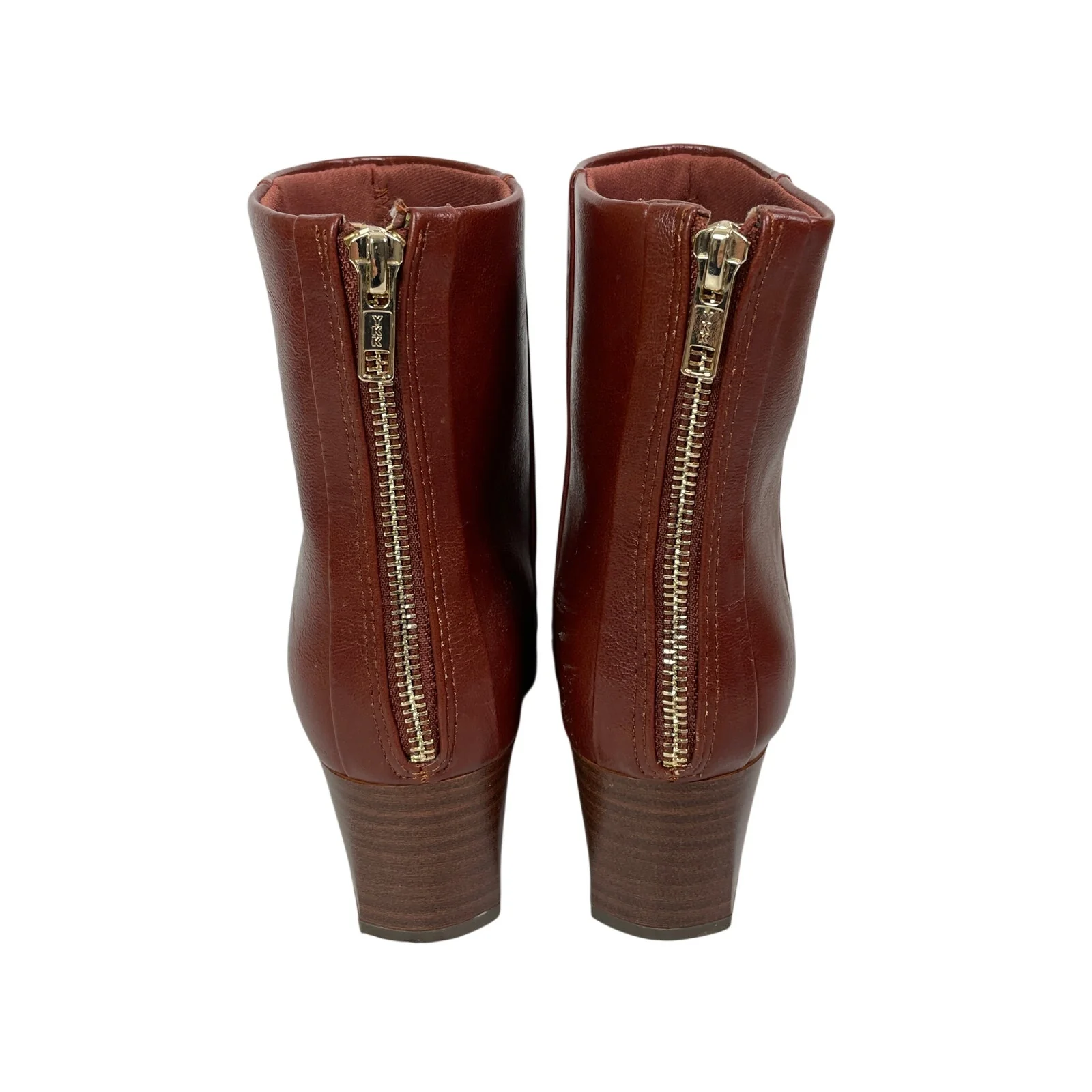 Baretraps Bessie Womens Brown Round Toe Block Heel Back Zip Dress Ankle Bootie 6 - Image 3