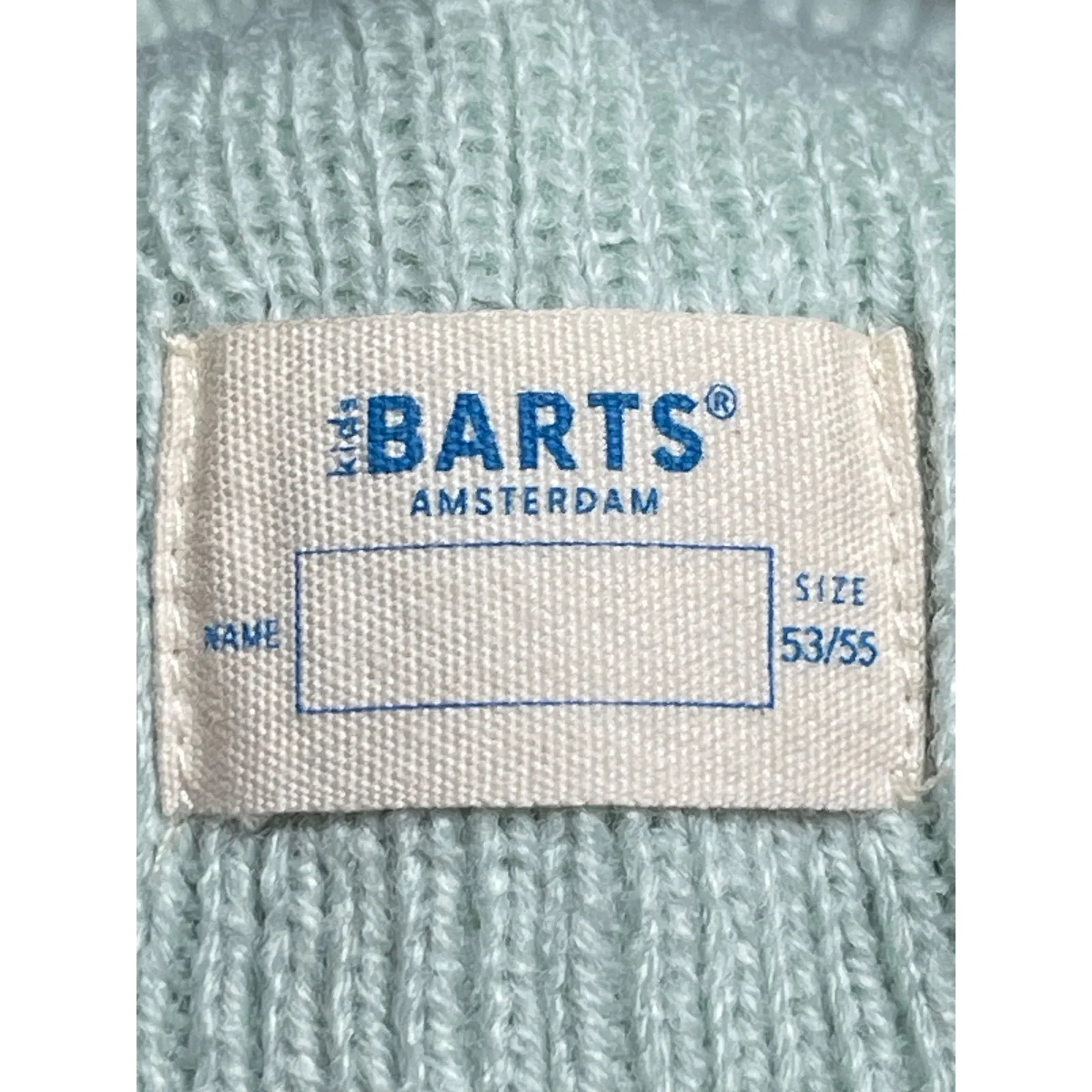 Barts Kids Girls Boys Unisex Blue Ribbed Knit Cuffed Bonnet Beanie Hat OS - Image 4