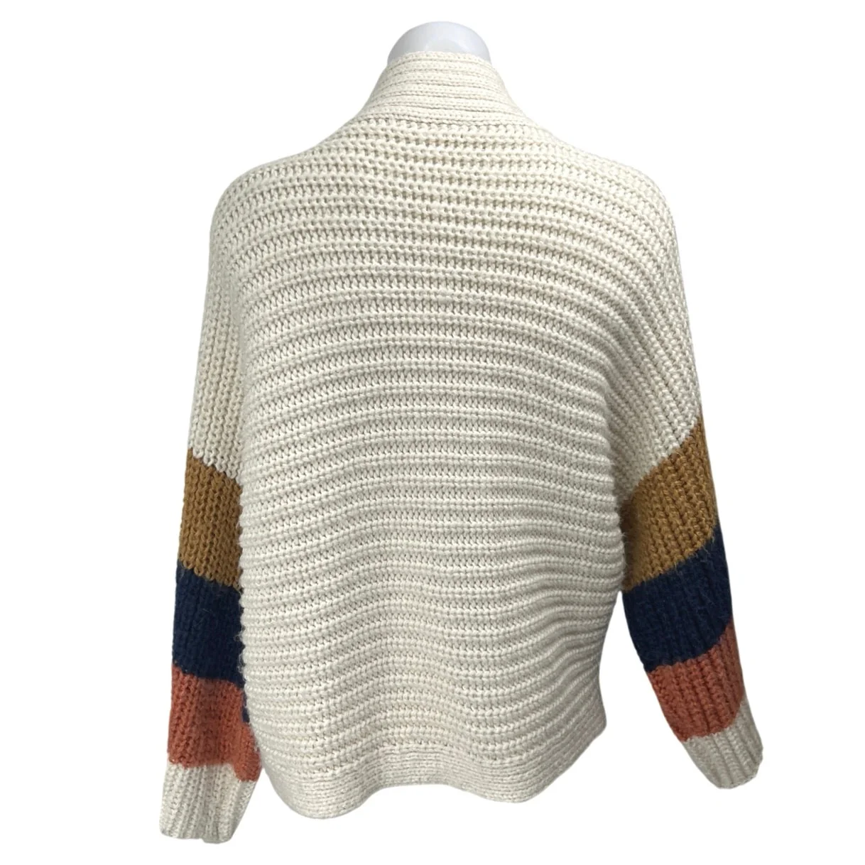 BB Dakota Block & Roll Multicolor Colorblock Chunky Knit Cardigan Sweater Size M - Image 2