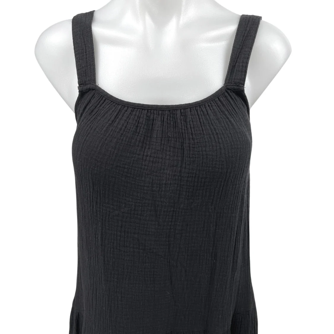 BB Dakota Steve Madden Black Sleeveless Cami Camisole Tiered Midi Tank Dress XS - Image 3