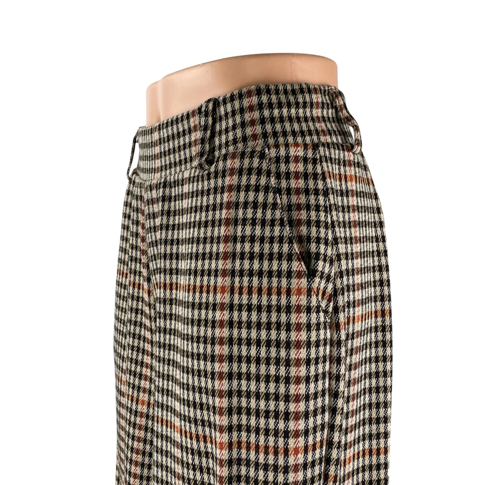 BBJ Los Angeles Plaid Check High Rise Palazzo Wide Leg Trousers Dress Pants Sz S - Image 2