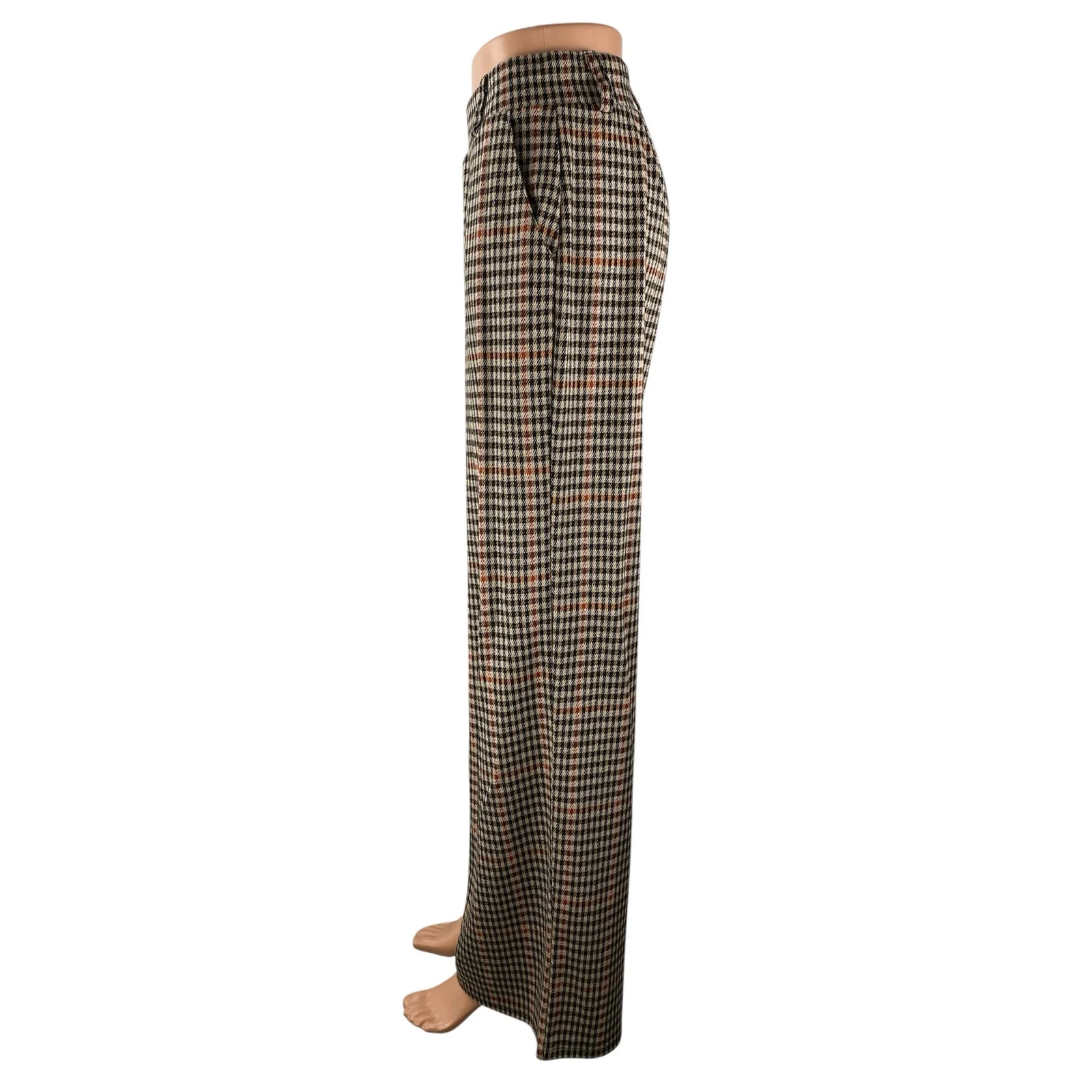 BBJ Los Angeles Plaid Check High Rise Palazzo Wide Leg Trousers Dress Pants Sz S - Image 3