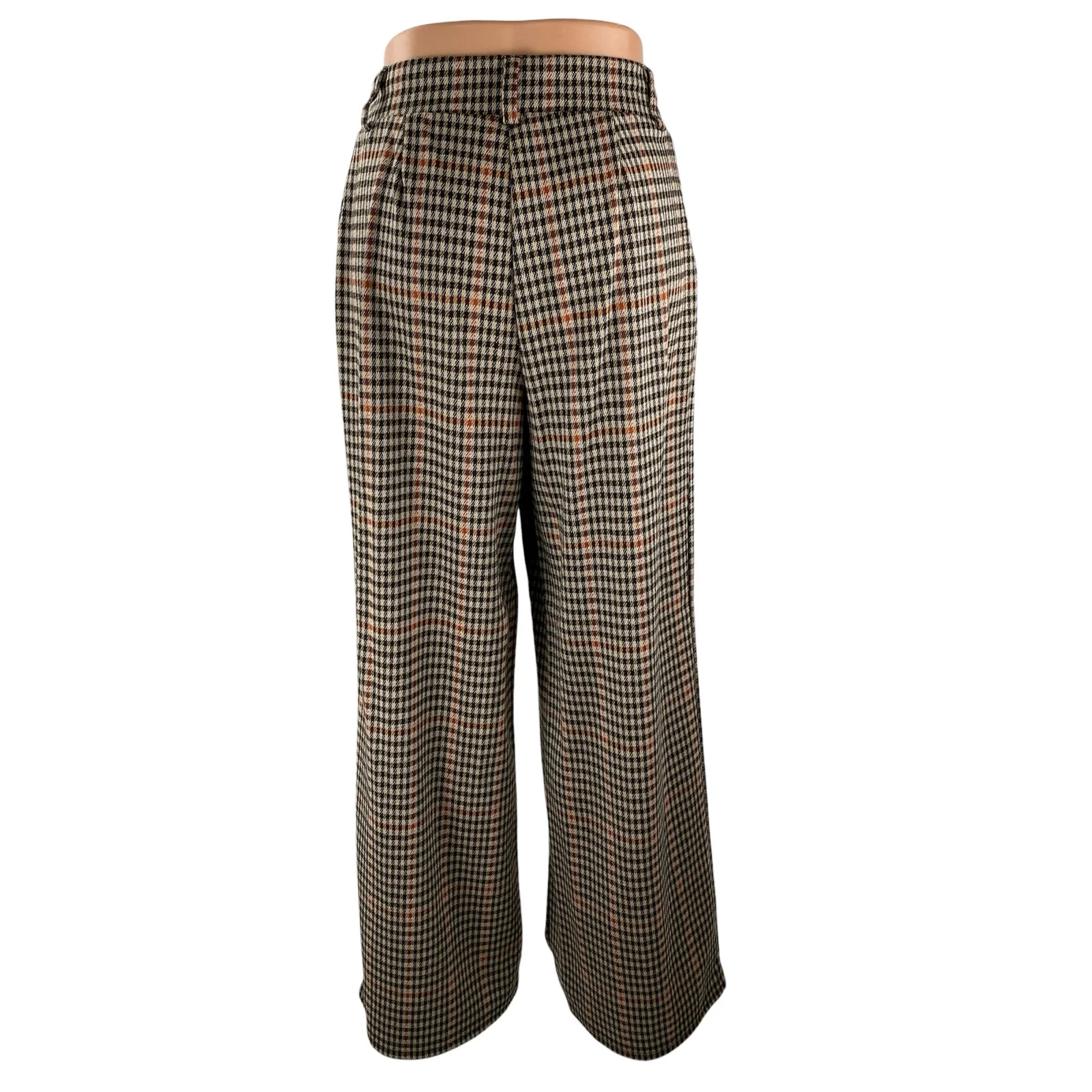 BBJ Los Angeles Plaid Check High Rise Palazzo Wide Leg Trousers Dress Pants Sz S - Image 4