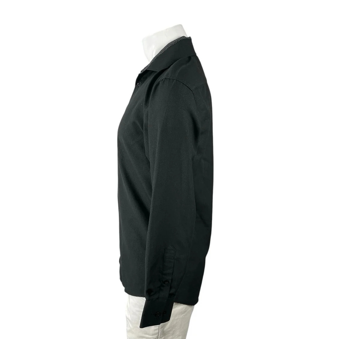BC Collection Men's Black Slim Fit Long Sleeve Button Down Shirt Top Size S - Image 2