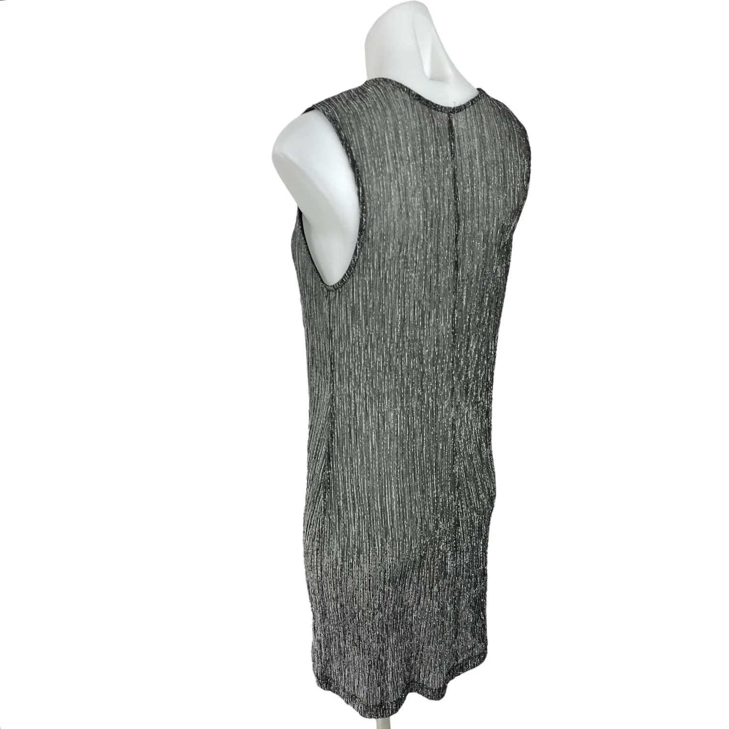 BCBGeneration Black Sparkly Semi Sheer Pullover Sleeveless Mini Shift Dress S - Image 2