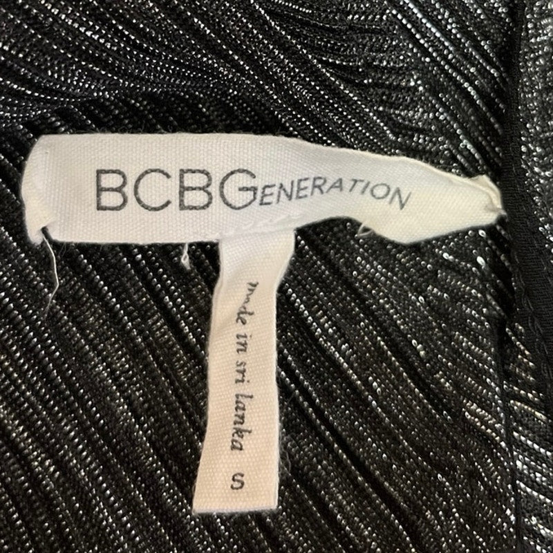 BCBGeneration Black Sparkly Semi Sheer Pullover Sleeveless Mini Shift Dress S - Image 4