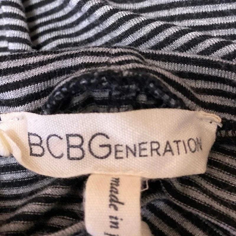 BCBGeneration Women's Black Gray Striped Sleeveless Muscle Tee Tank Top Size S - Image 3