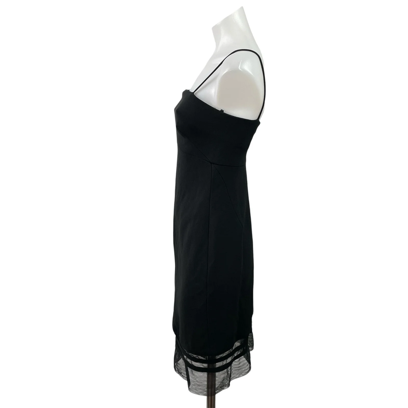 BCBGMaxazria Black Sleeveless Cami Camisole Mini Bodycon Slip Tank Dress Size 0 - Image 2