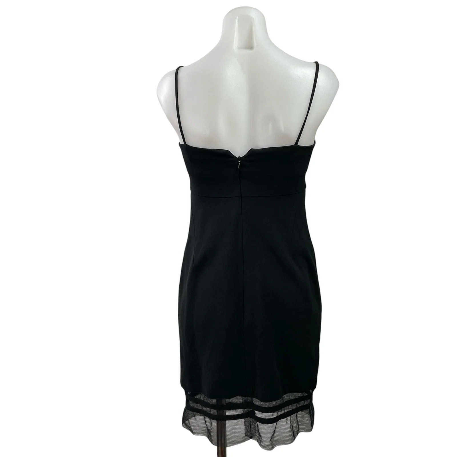 BCBGMaxazria Black Sleeveless Cami Camisole Mini Bodycon Slip Tank Dress Size 0 - Image 3