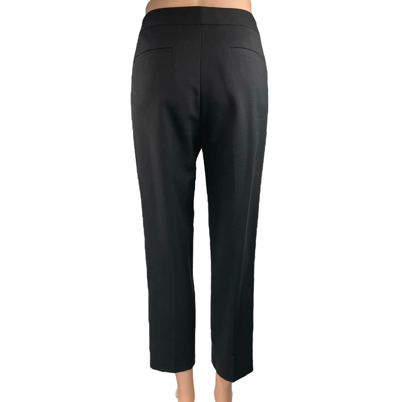 BCBGMaxazria Black Straight Leg High Waist Pintuck Ankle Trousers Dress Pants 4 - Image 3