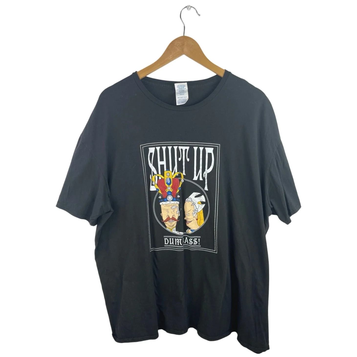 Beavis & Butt-Head Shut Up Men's Black Graphic Short Sleeve T Shirt Tee Top 3XL
