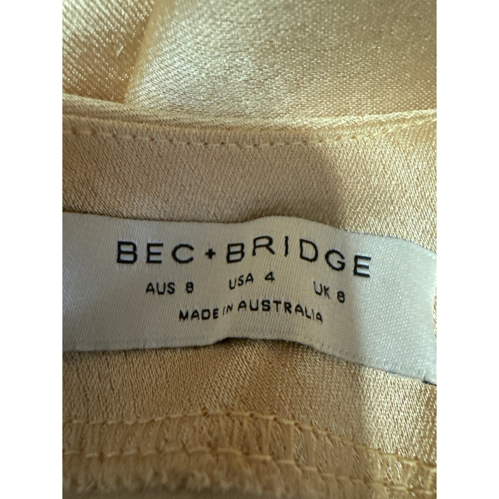 BEC & Bridge Carrie Yellow Satin Silk Sleeveless Cutout Cami Slip Midi Dress 4 - Image 7