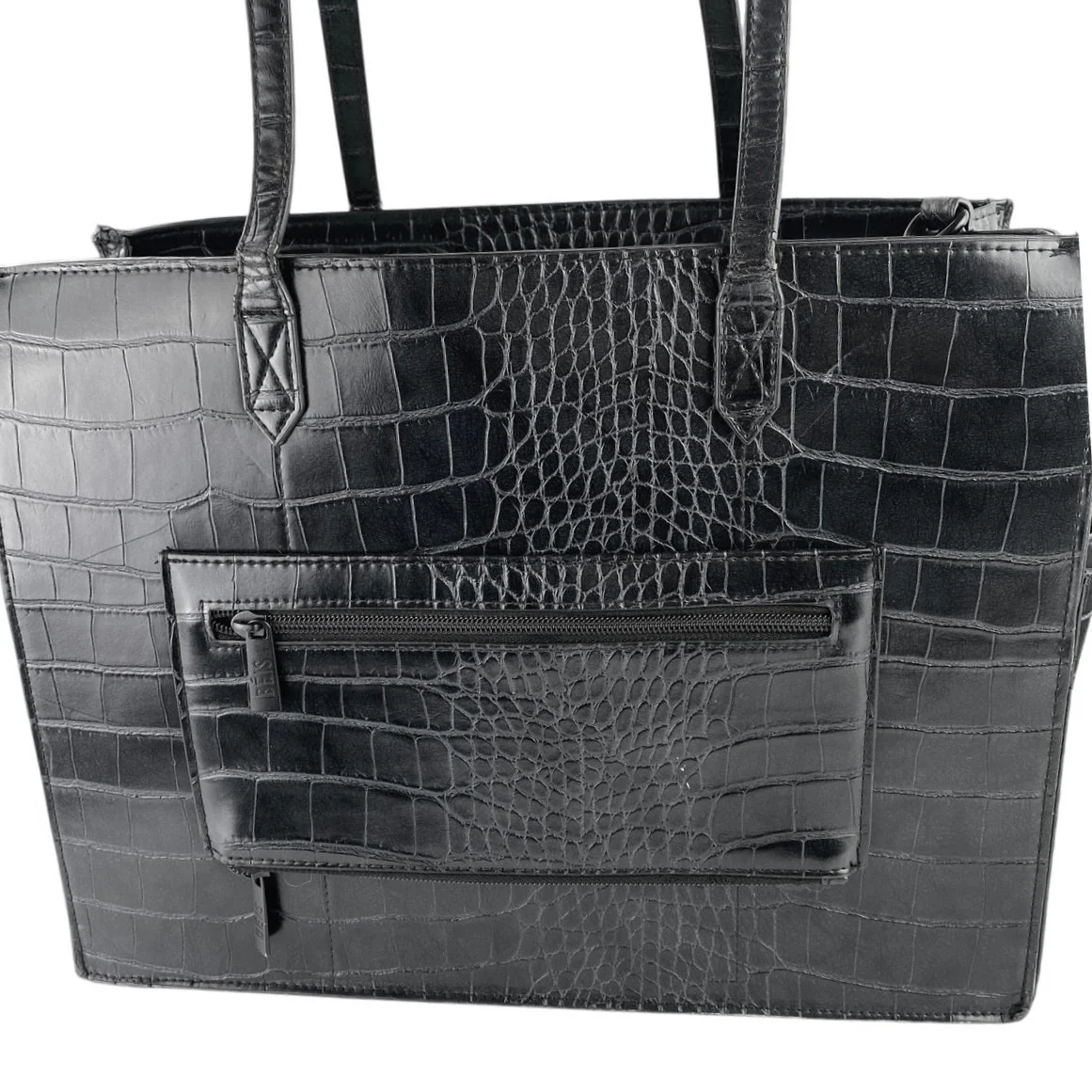 BEIS The Work Tote Large Black Croc Faux Vegan Leather Crosbody Strap Tote Bag - Image 5