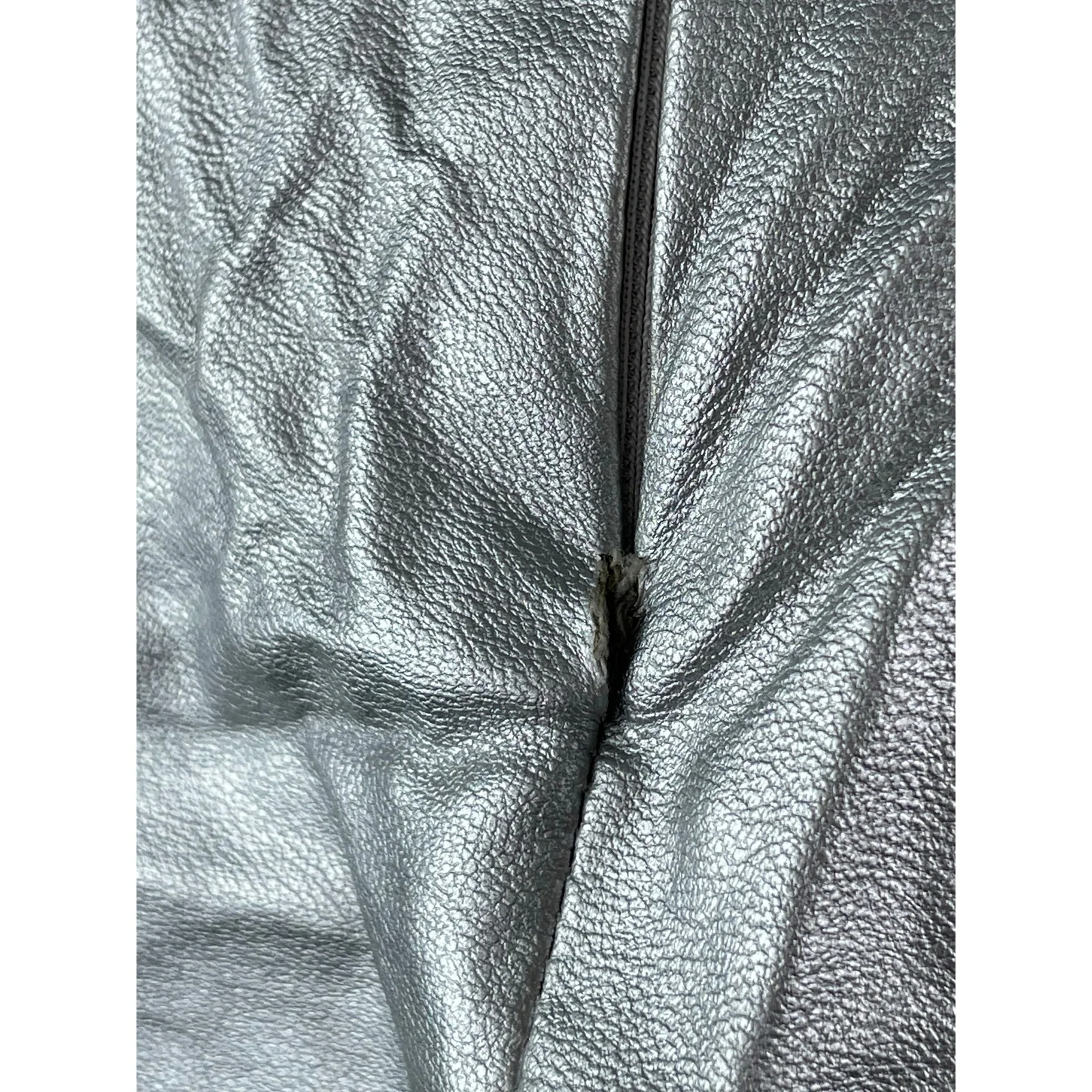 Bel Air Jackson Women's Silver Metallic High Waisted Pencil Mini Skirt Size S/M - Image 5