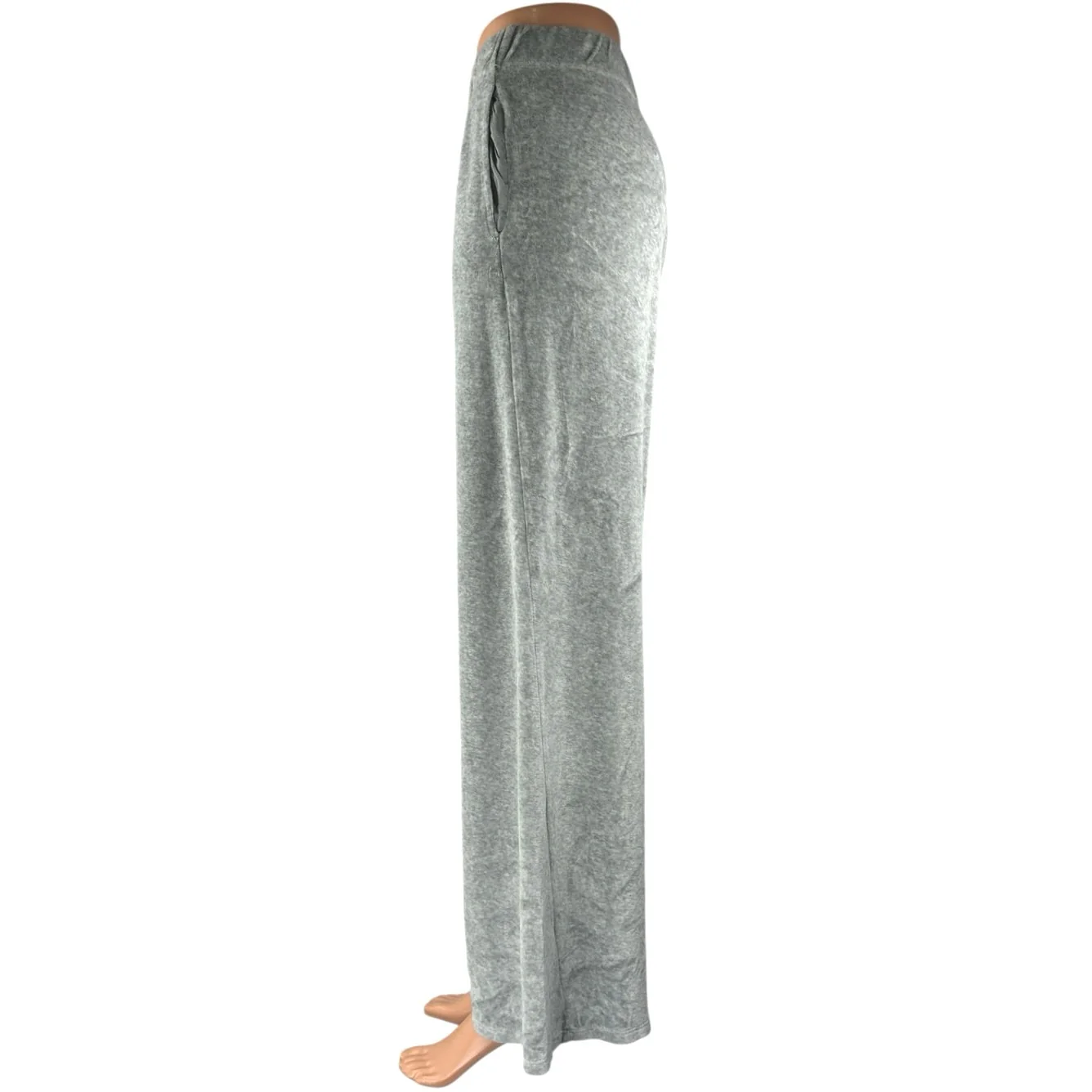 Bella Dahl Women's Gray High Rise Yoga Lounge Trousers Wide Leg Pants Size M - Image 2