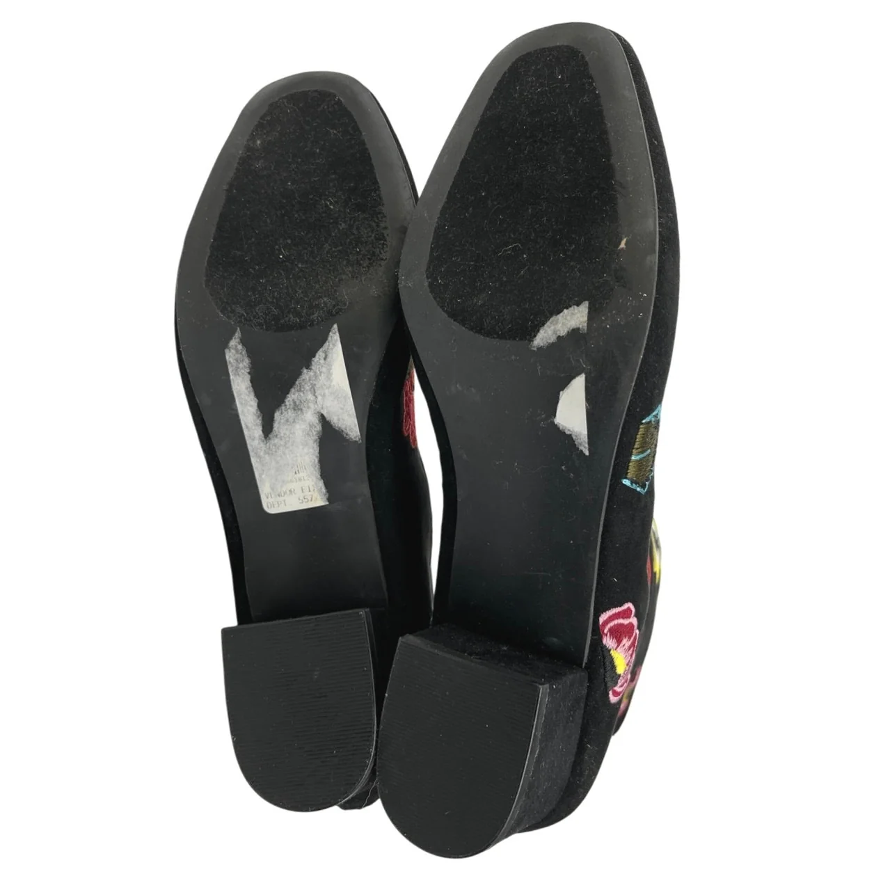 Betsey Johnson Twiggy Black Floral Embroidered Faux Suede Ankle Boots Booties 9M - Image 4