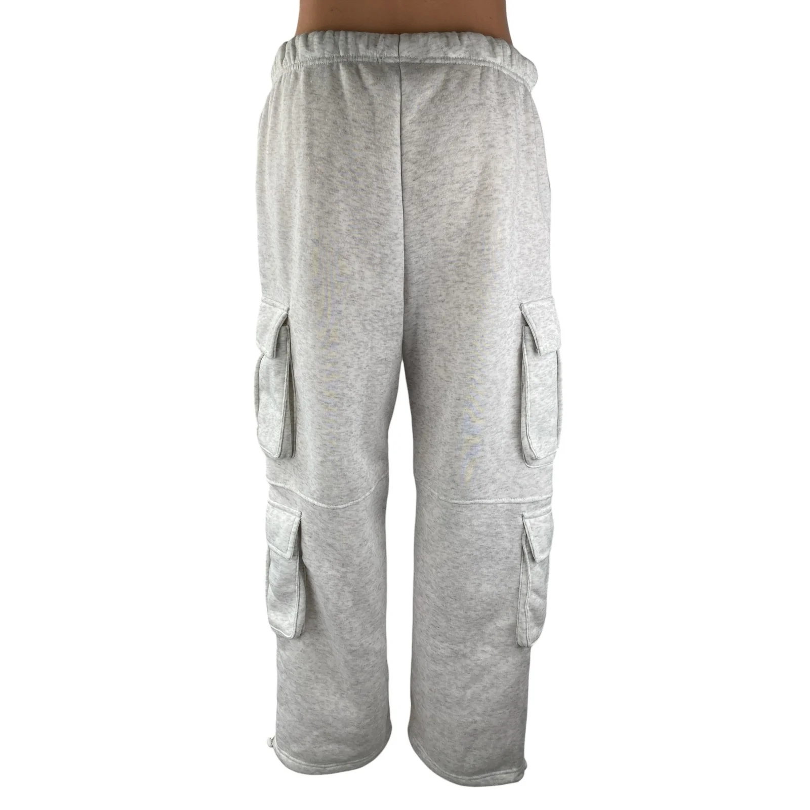 Better Together Women's Light Gray High Rise Wide Leg Cargo Sweat Pants Size M - Image 2