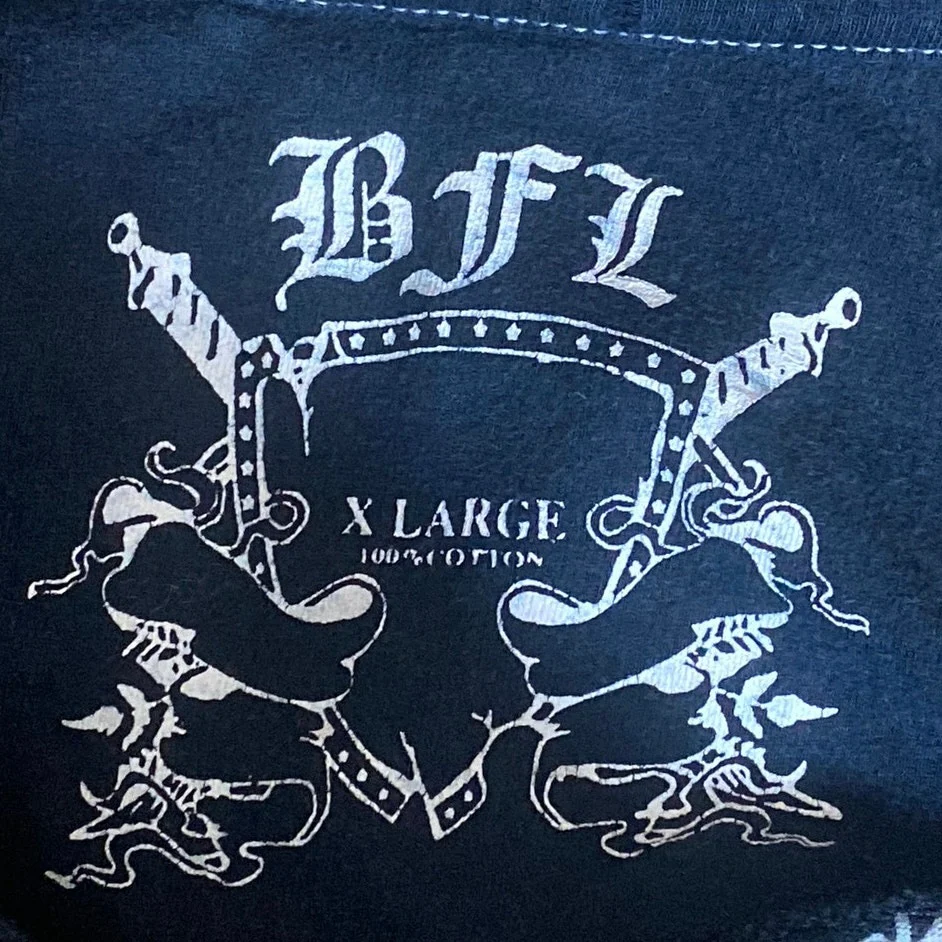 BFL Women's Black Long Sleeve Crew Neck Grunge Graphic T Shirt Tee Top Size XL - Image 5