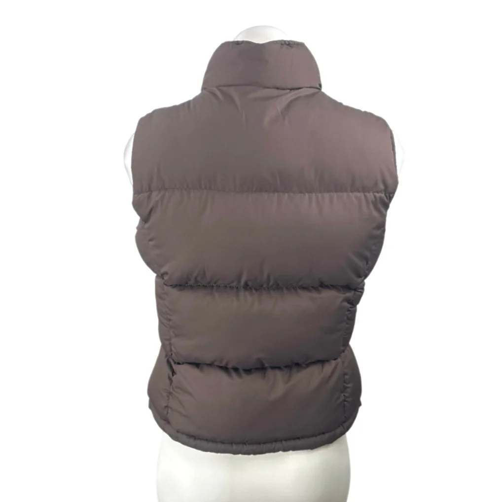 Big Chill Womens Brown Cream Reversible Zip Up Puffer Quilted Vest Jacket Size 8 - Image 3