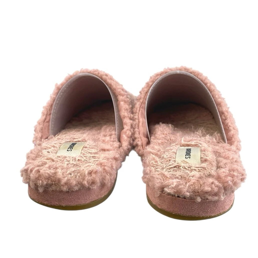 Birdies The Lark Women's Pink Blush Faux Shearling Slip On Mules Slides Size 7 - Image 4