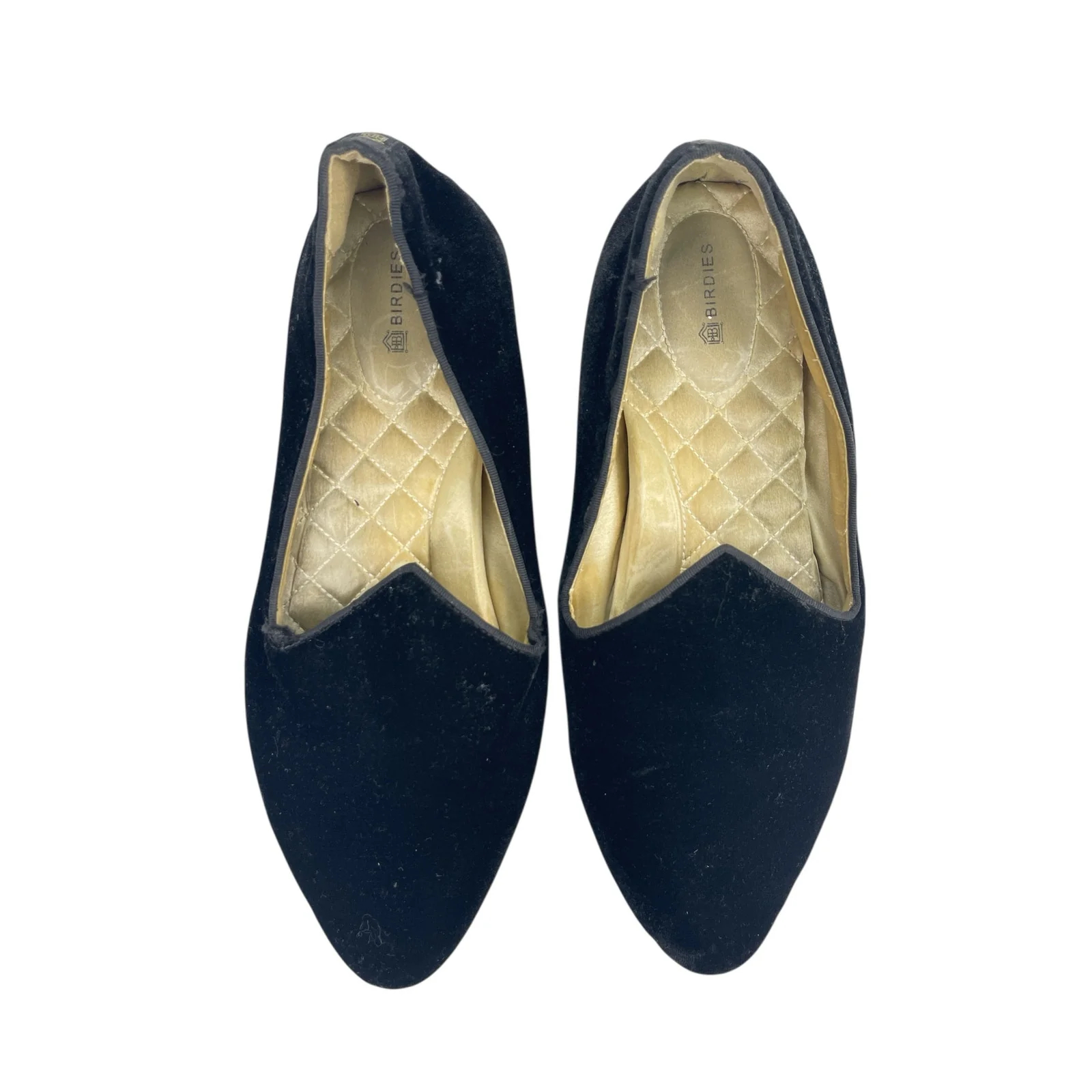 Birdies The Starling Black Velvet Pointed Toe Slip On Flats Loafers Shoes Sz 10 - Image 2