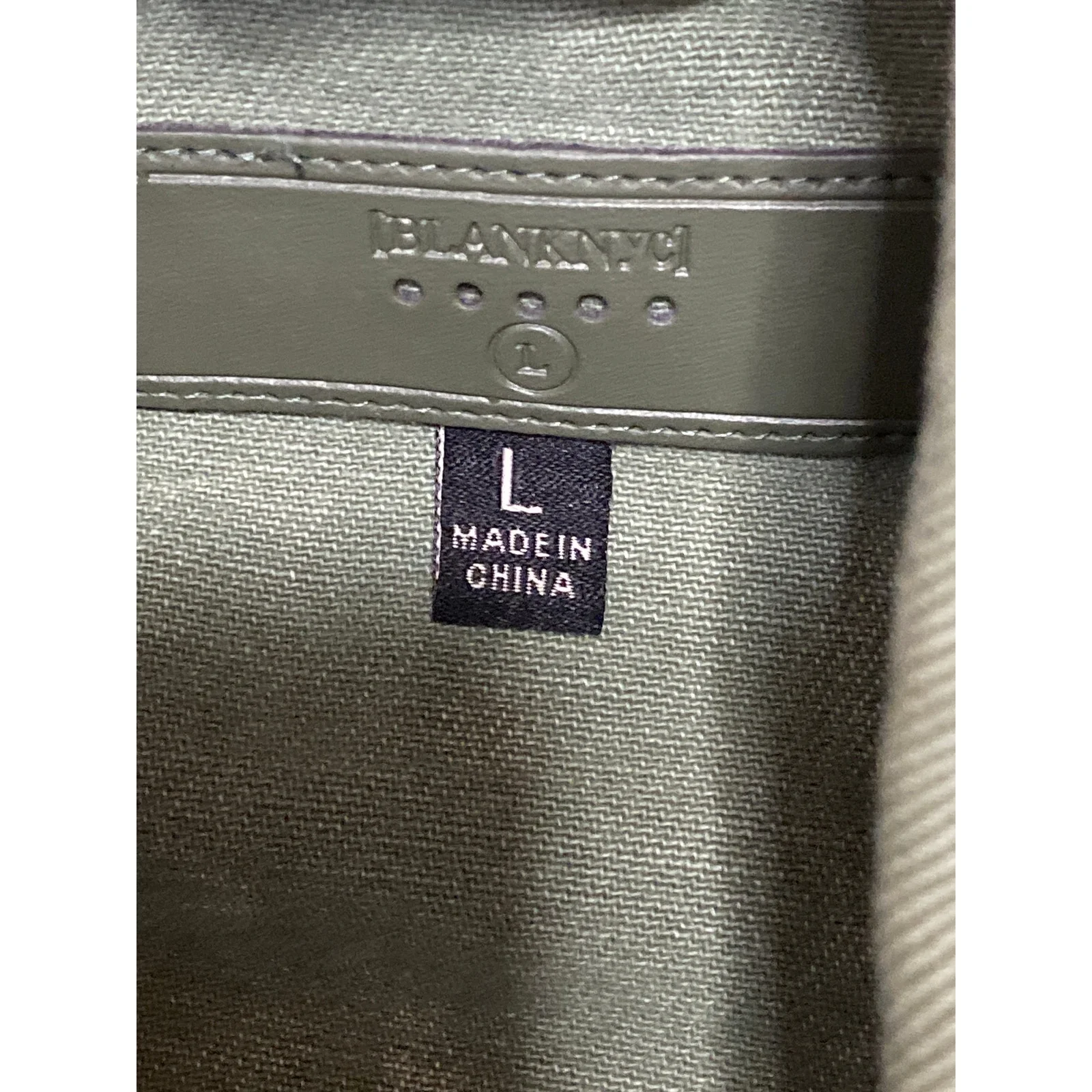 Blank NYC Garment Dye Acid Wash Twill Women's Green Shirt Utility Coat Jacket L - Image 5