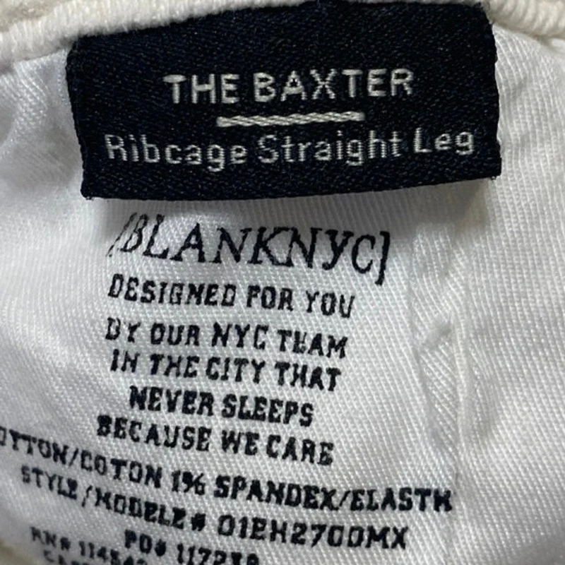 Blank NYC The Baxter Womens White Ribcage Straight Leg Denim Jeans Pants Size 29 - Image 5
