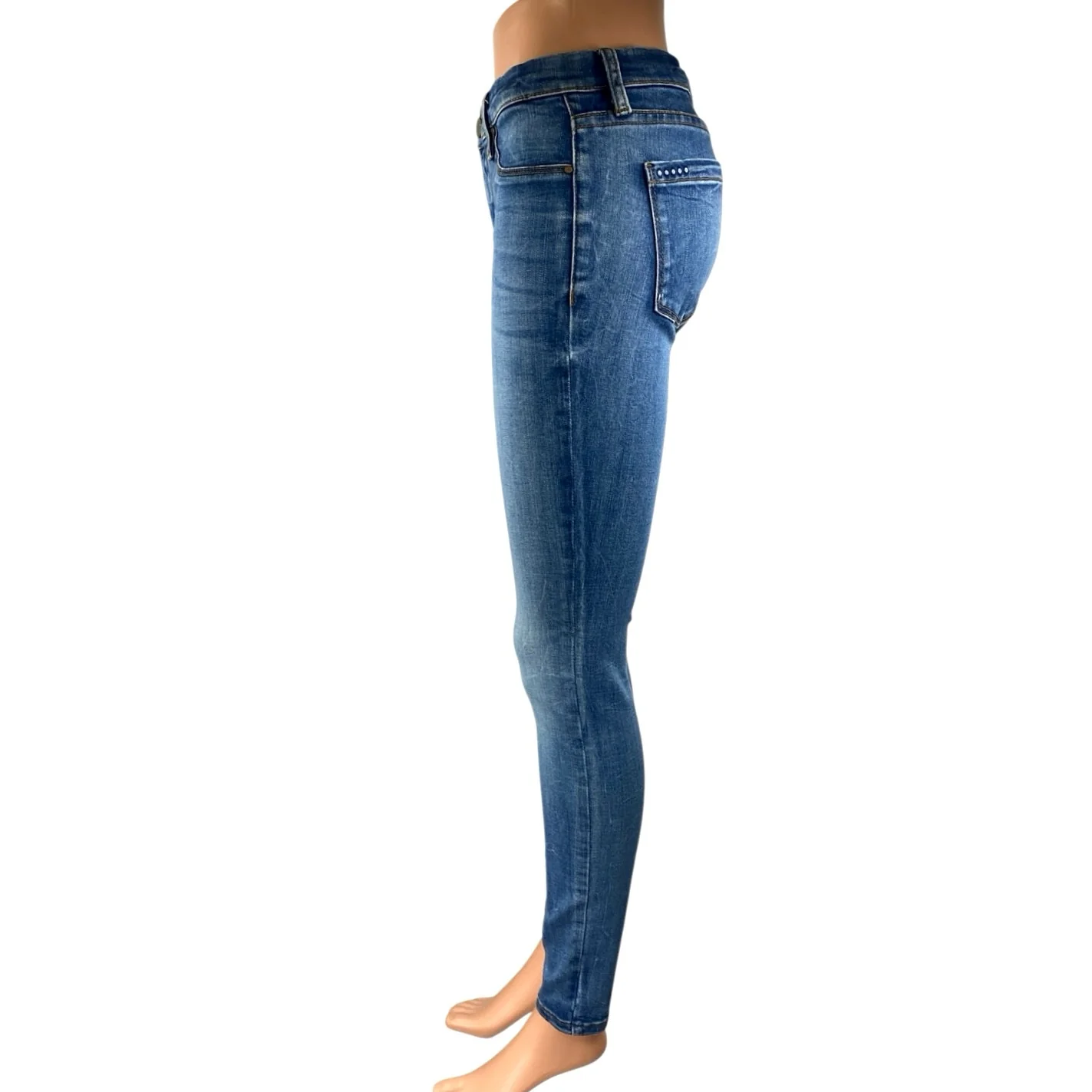 Blank NYC Women's Blue Medium Wash Mid Rise Skinny Leg Denim Jeans Pants Size 27 - Image 2