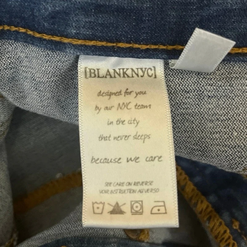 Blank NYC Women's Blue Medium Wash Mid Rise Skinny Leg Denim Jeans Pants Size 27 - Image 4