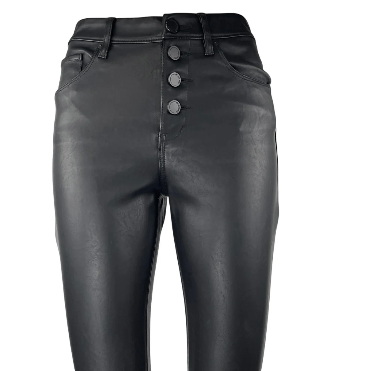 BlankNYC The Great Jones Black Faux Leather Skinny High Waist Trousers Pants 26 - Image 4